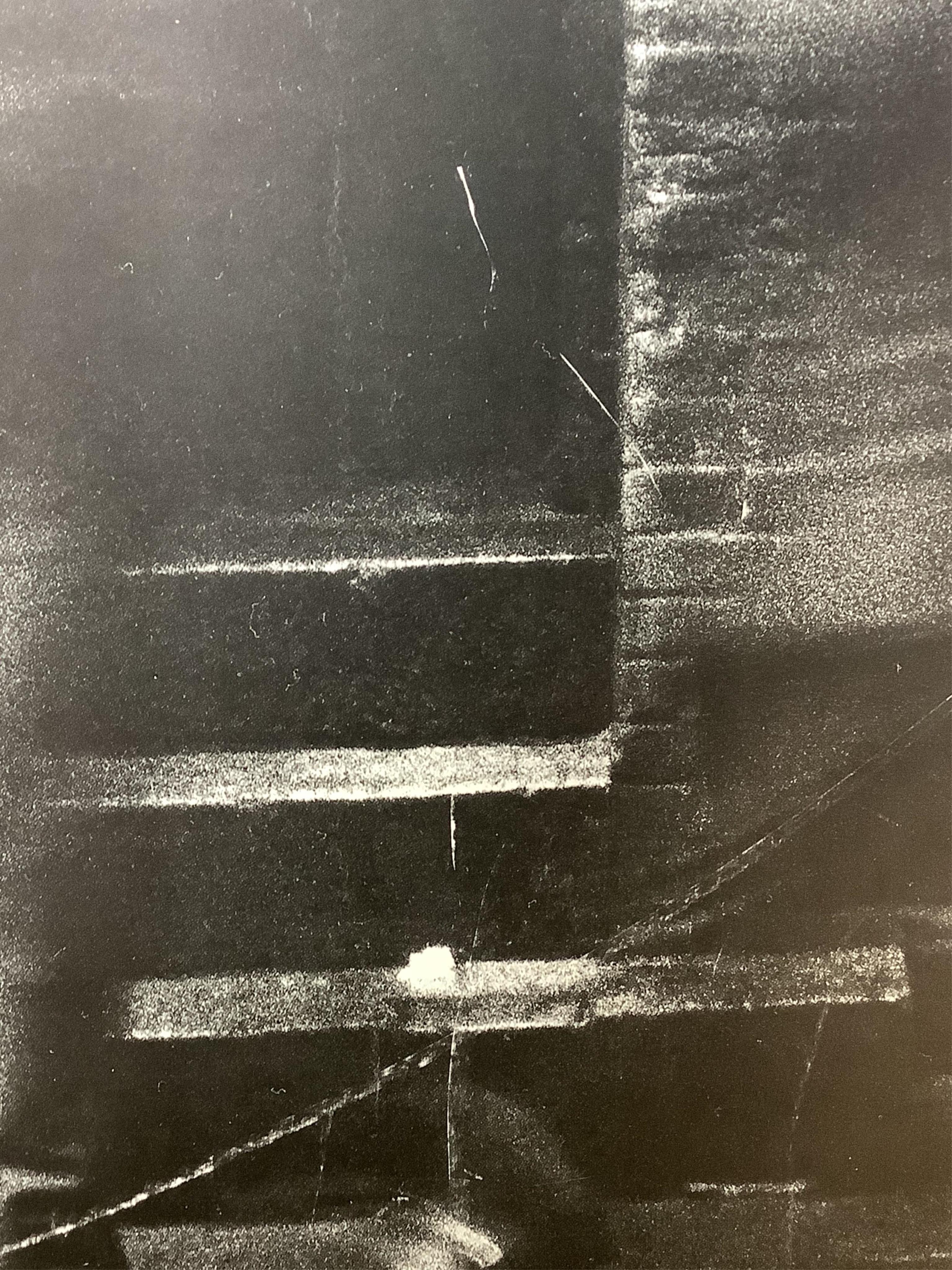 Jurgen Vollmer (German, b.1939), a framed signed limited edition lithograph 83/500 of John Lennon standing in a doorway in Hamburg (glass missing), 79 x 59cm